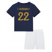 Frankreich Theo Hernandez #22 Fußballbekleidung Heimtrikot Kinder WM 2022 Kurzarm (+ kurze hosen)